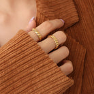 Titanium Steel Gold-Plated Ring - Charming Charlie