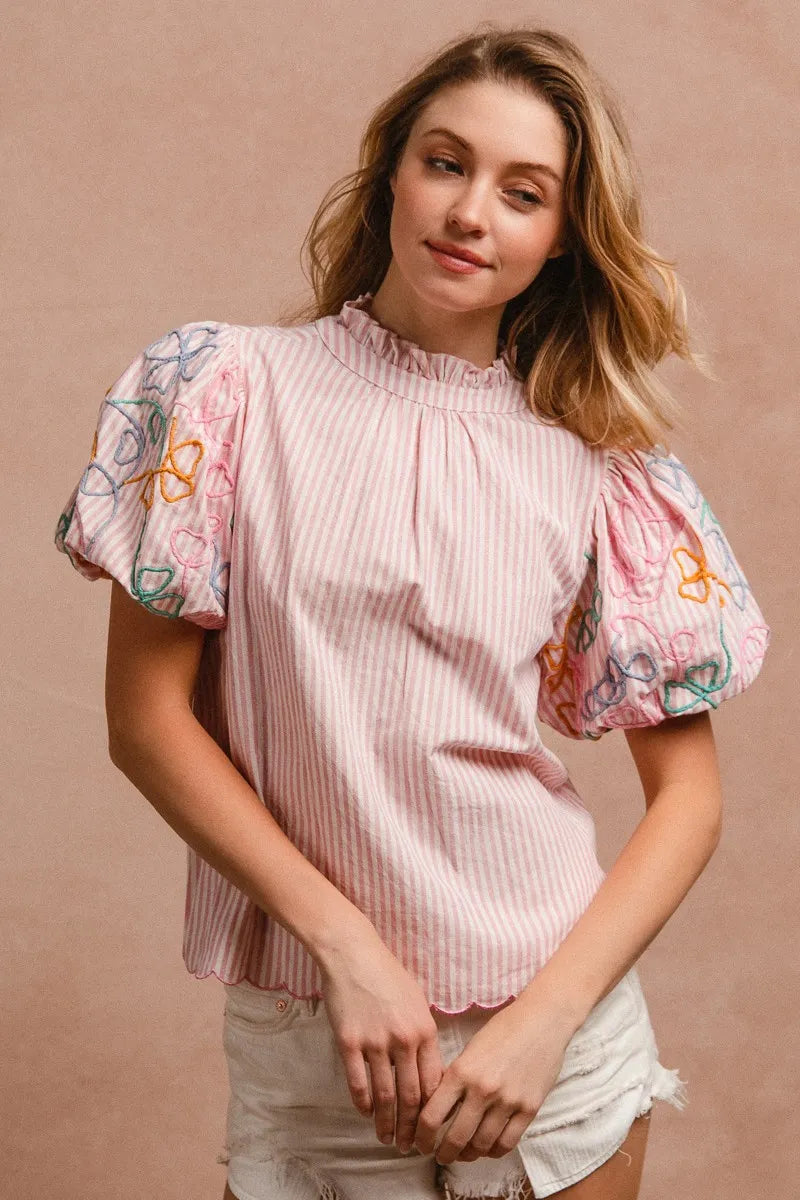 BiBi Eyelet Woven Sleeveless Elasticized Top main image 1
