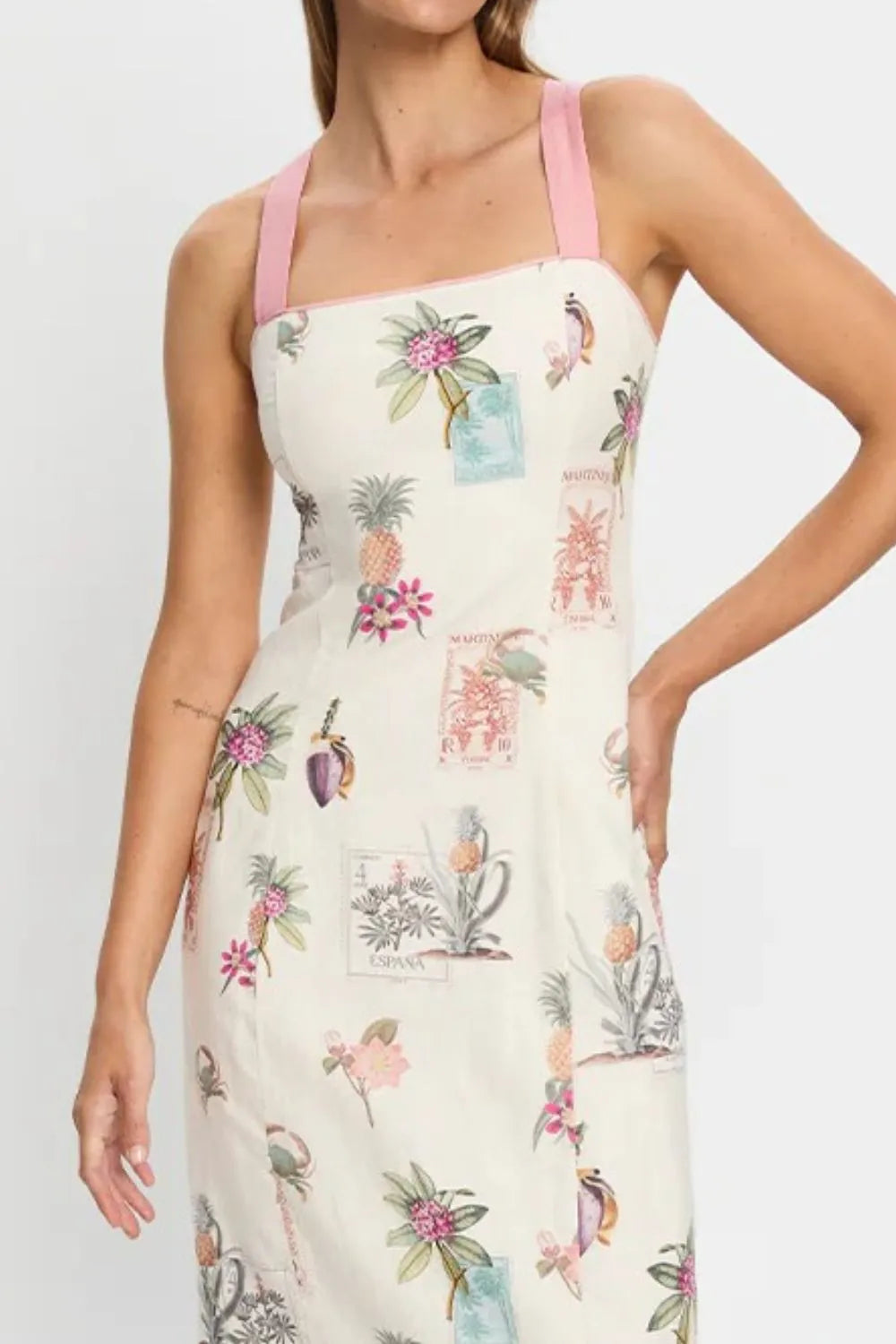 square neck summer midi dress Printed Square Neck Summer Midi Dress Floral / XXL
