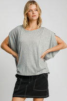 Umgee Exposed Seam Round Neck Batwing Sleeve Knit Top - Charming Charlie