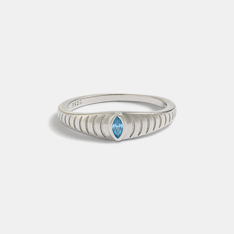925 Sterling Silver Inlaid Zircon Ring - Charming Charlie