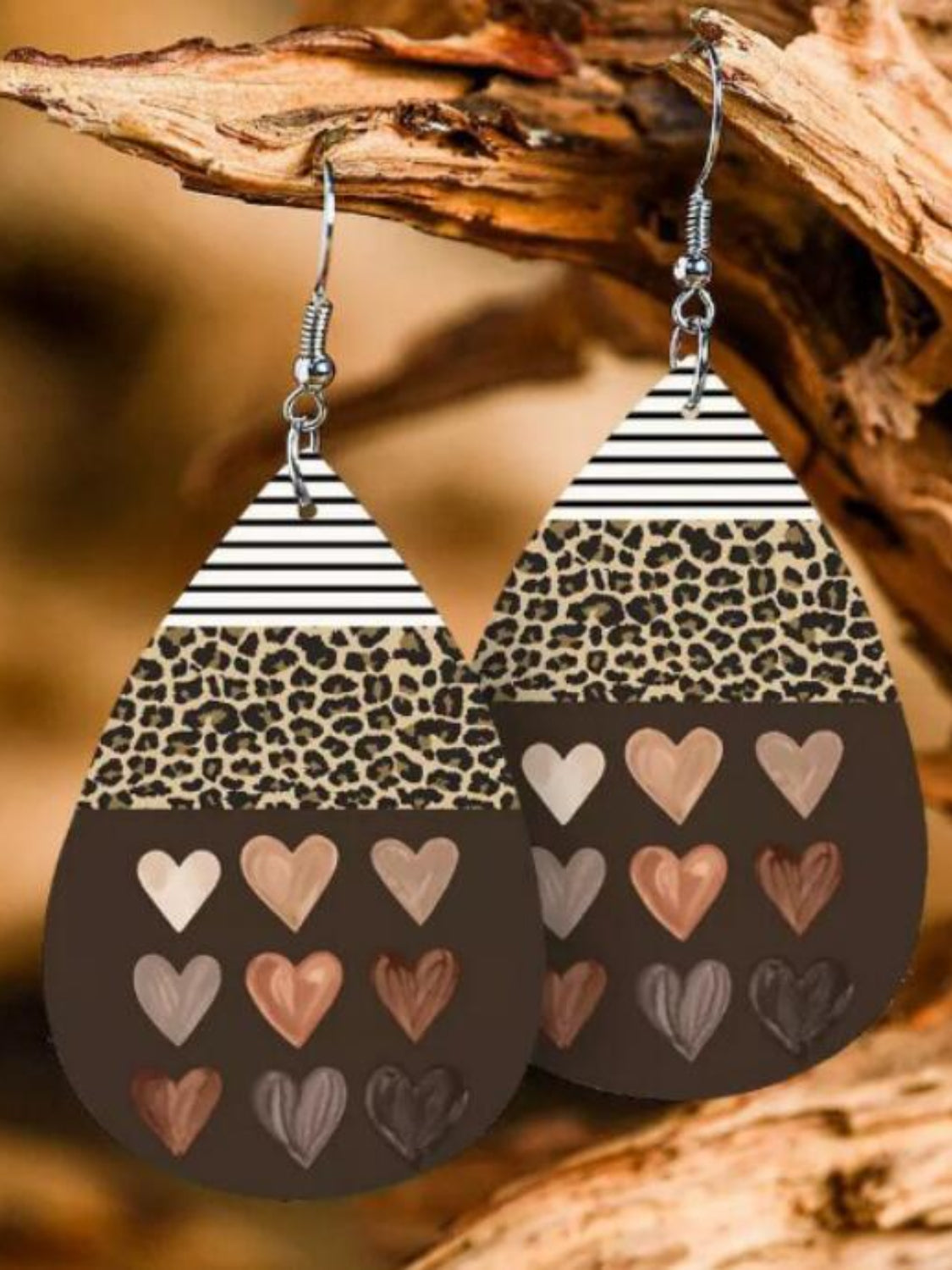 Printed PU Leather Dangle Earrings - Charming Charlie
