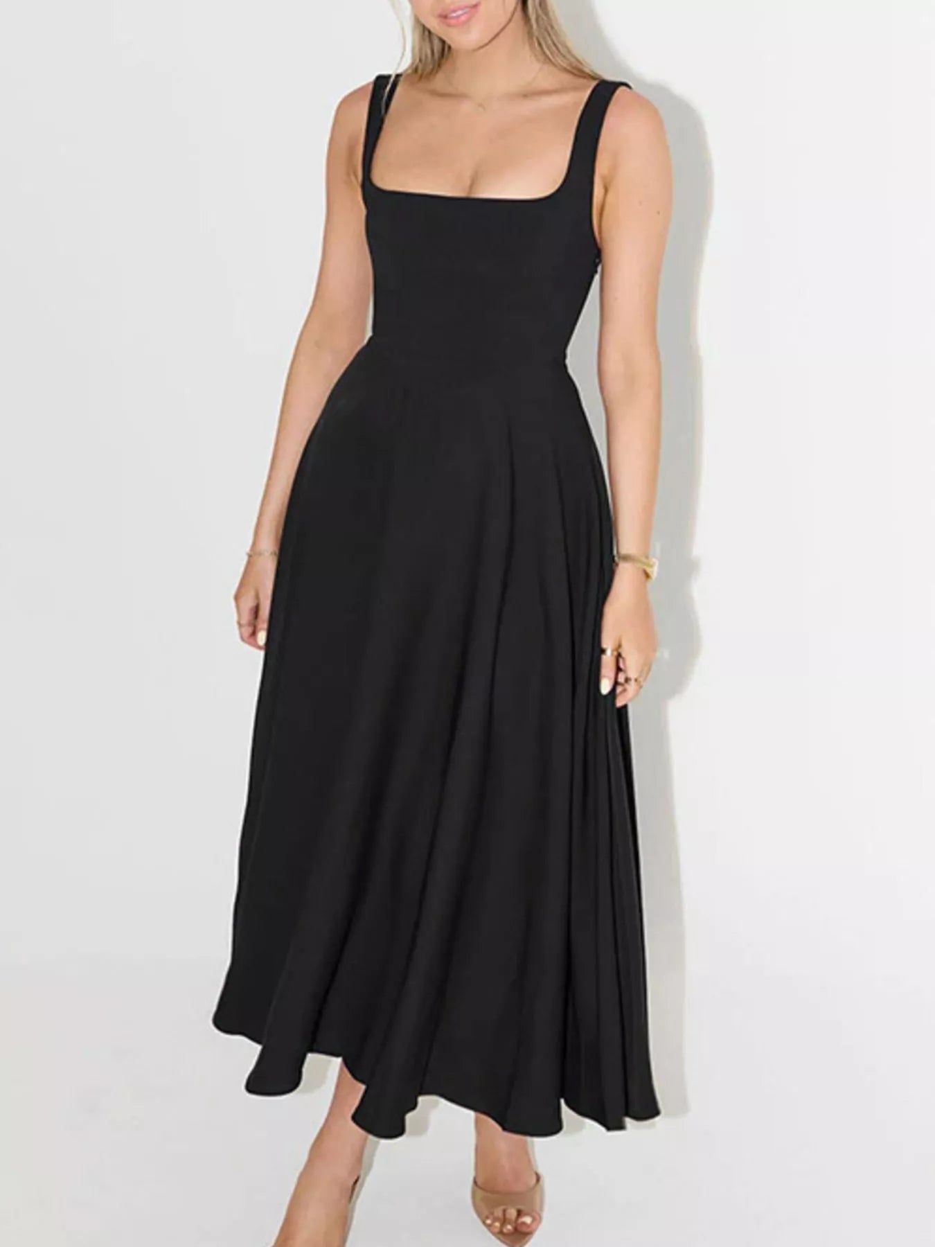 Square Neck Wide Strap A-Line Dress Charming Charlie Square Neck Wide Strap A-Line Dress Charming Charlie