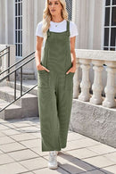 Lovelet Square Neck Wide Strap Overalls with Pockets