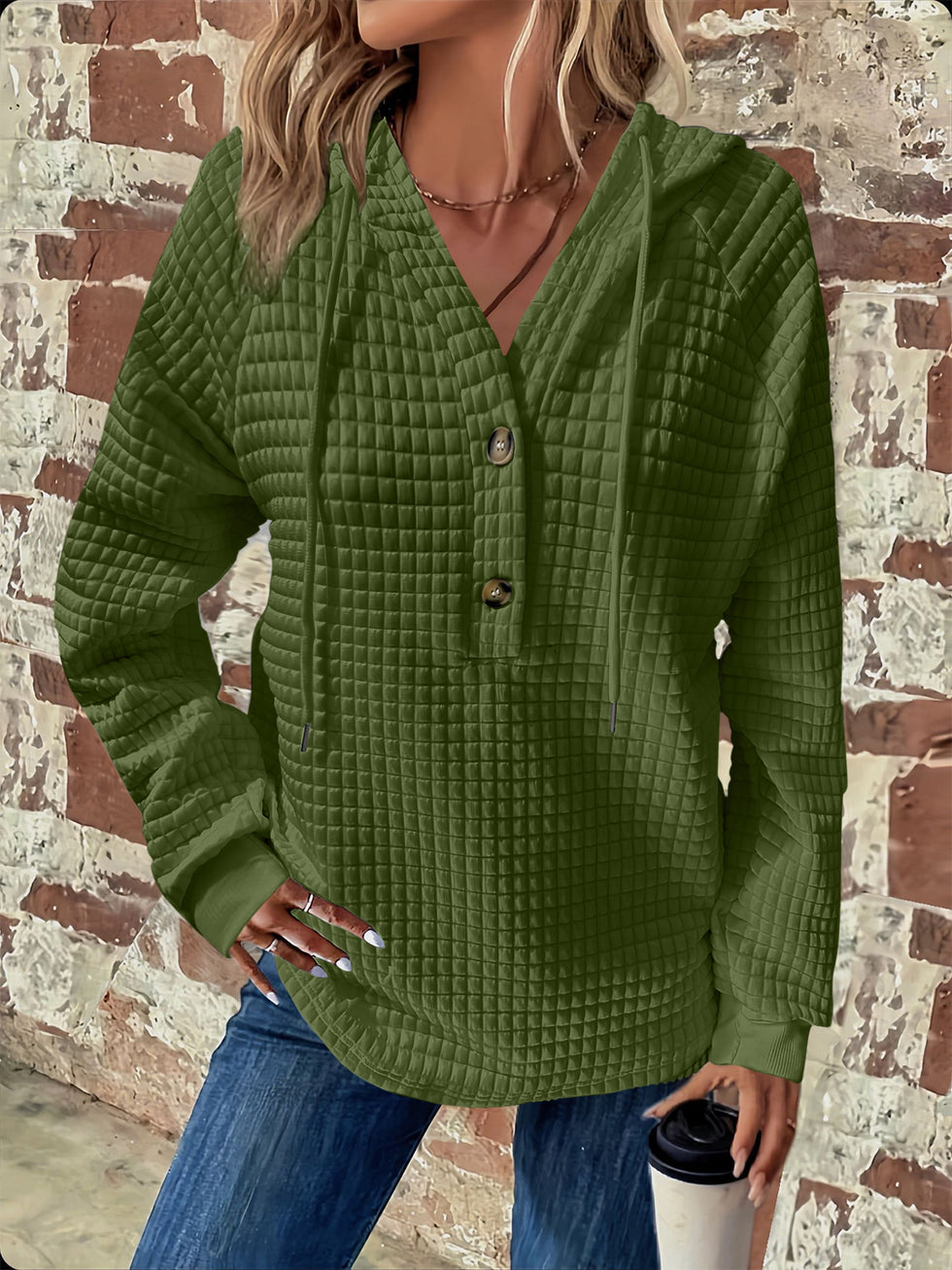 Textured Drawstring Tunic Hoodie