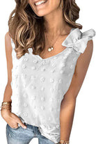 Full Size Swiss Dot V-Neck Tank - Charming Charlie