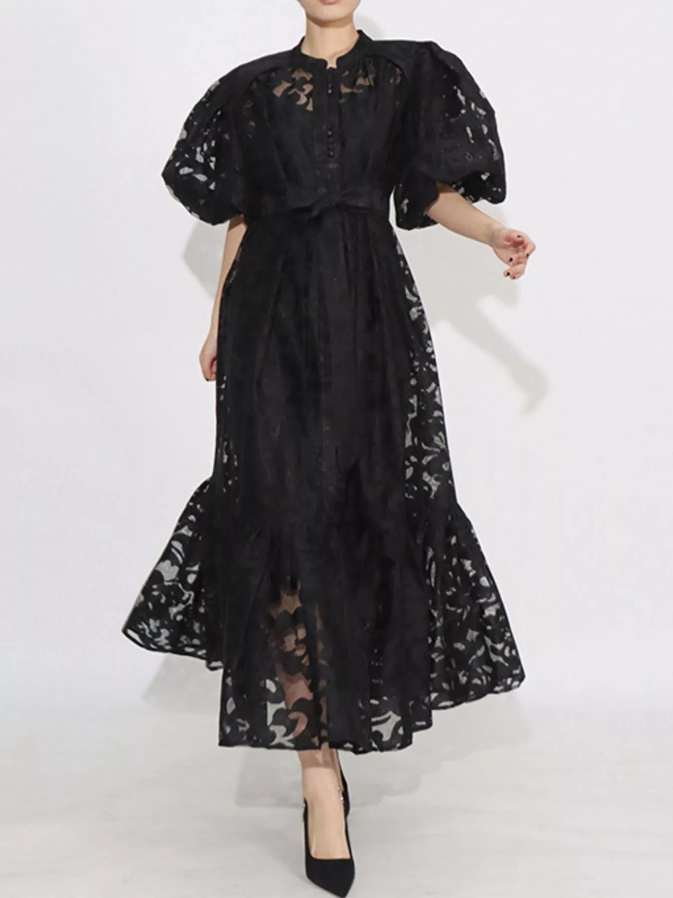 venus blue lace dress Shoshanna Women's Venus Crinkle Chiffon Dress - Blue - Size 8 main image 1