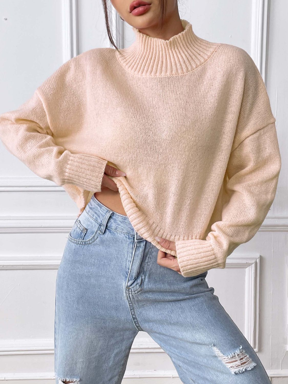 Turtleneck Long Sleeve Sweater - Charming Charlie