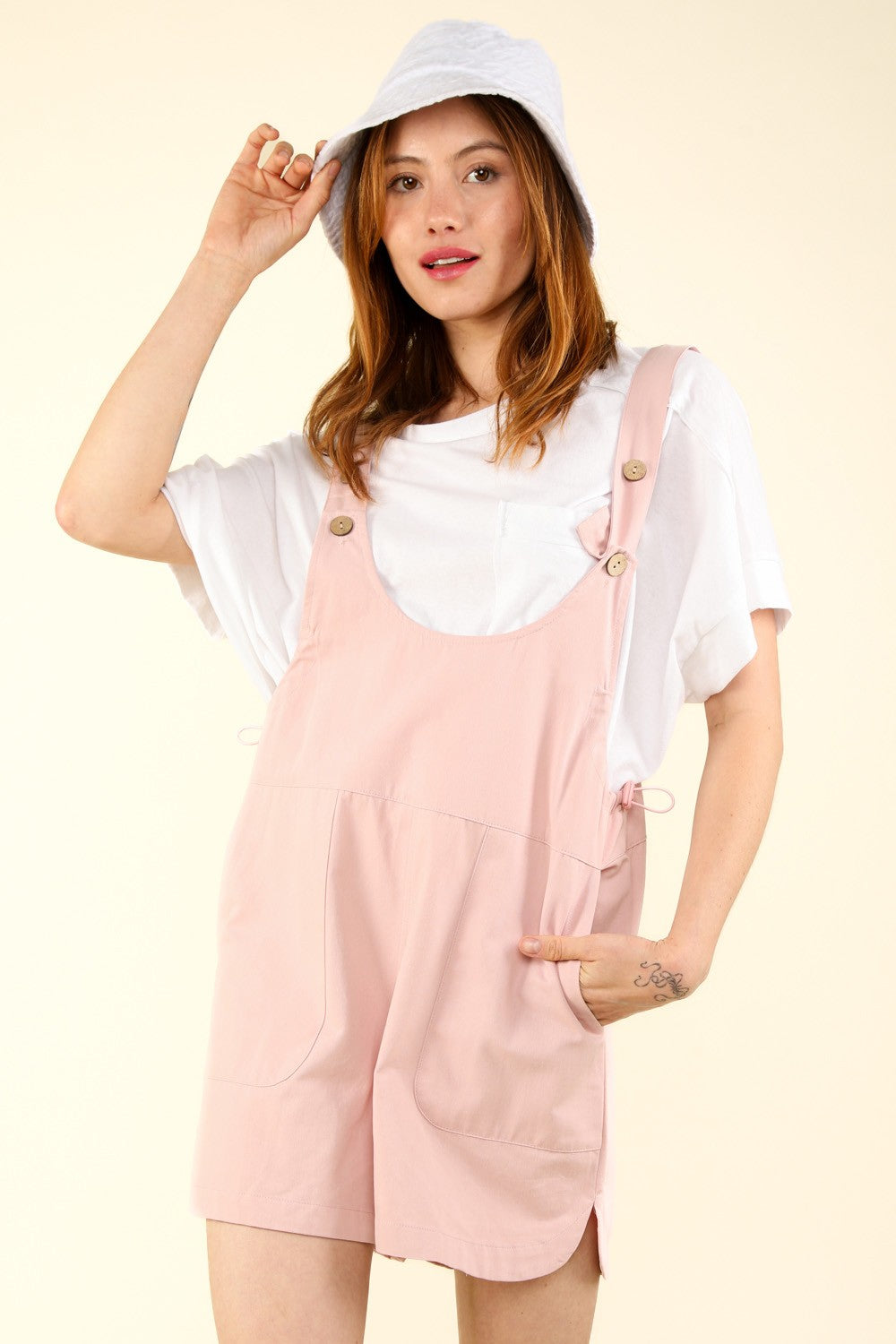 VERY J Adjustable Waist Suspender Overalls with Pockets - Charming Charlie
