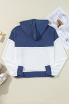 Corded Color Block Drawstring Hoodie - Charming Charlie