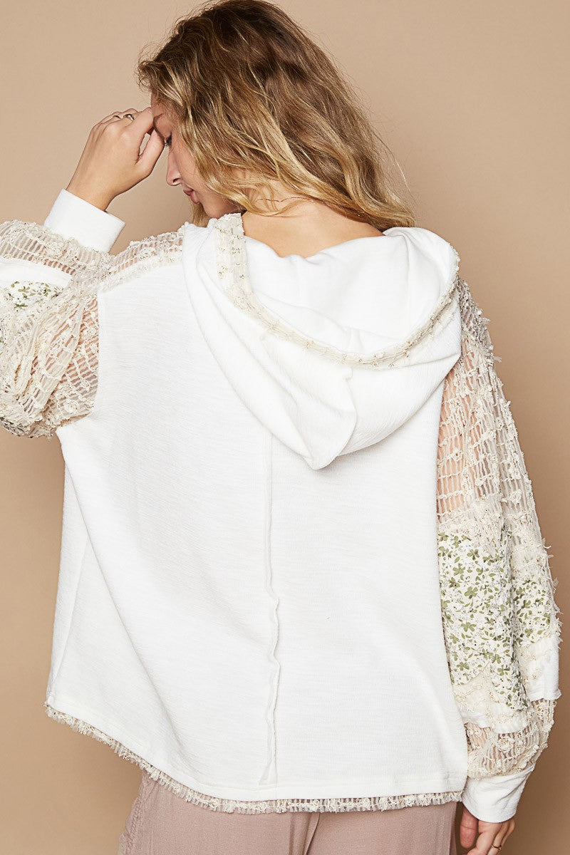 【ELCHELE】LACE HOODIE TOP SPIDER LACE HOODIE TOP - JAESHIN | 60% - Asian Fashion Online Store
