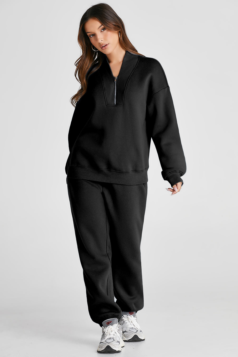 Quarter Zip Long Sleeve Top and Pants Set – Charming Charlie