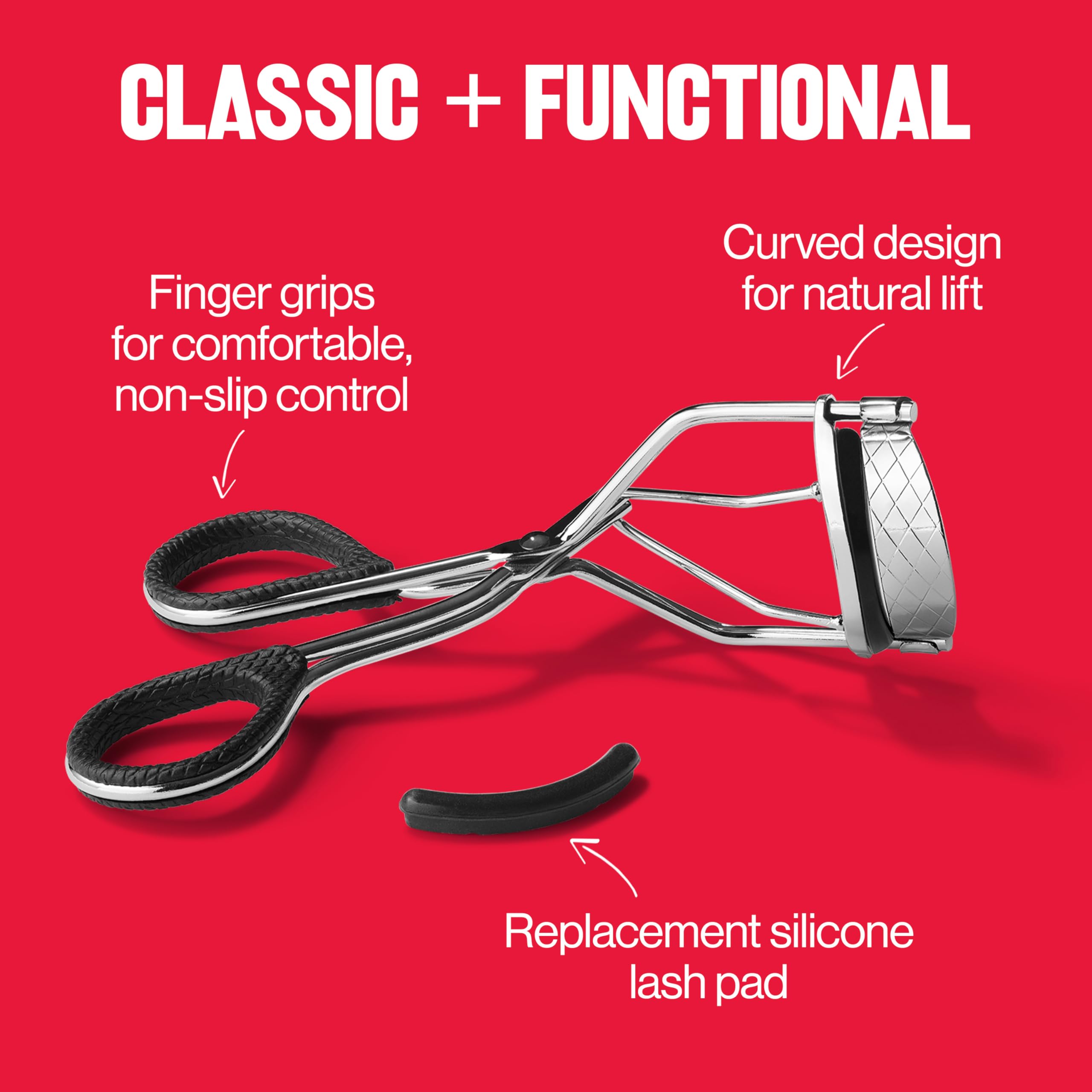 Revlon Natural Curl Lash Curler, Gives a Natural Eyelash Lift, with Finger Grips for a Non Slip Grip, Easy to Use, 1 Count - Charming Charlie