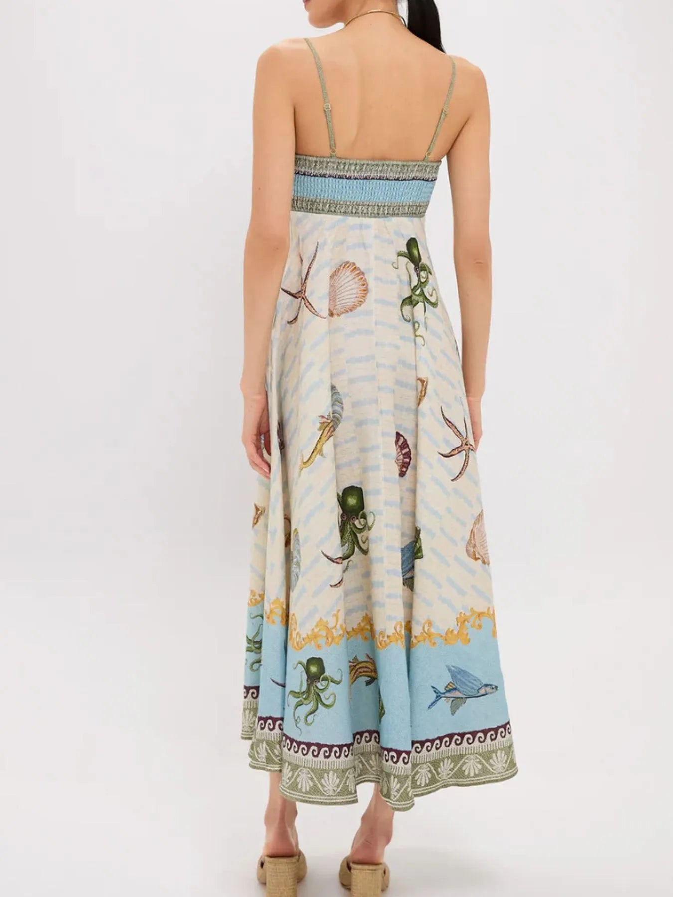 Spaghetti Strap Chiffon Dresses Ocean Blue