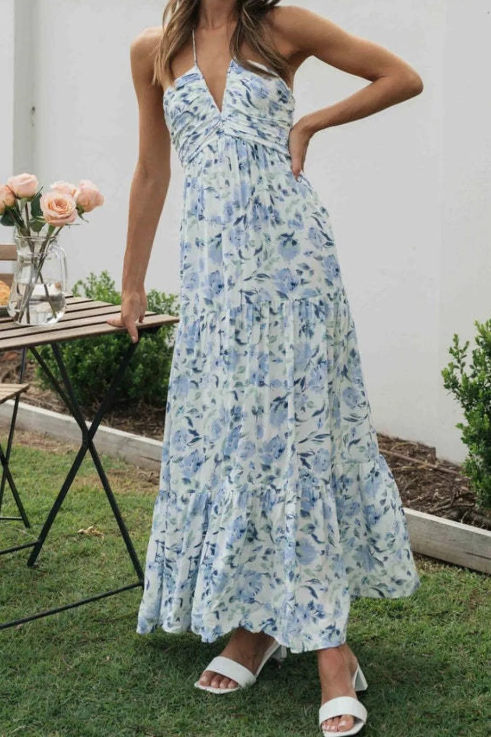 Printed Halter Neck Cami and Skirt Set