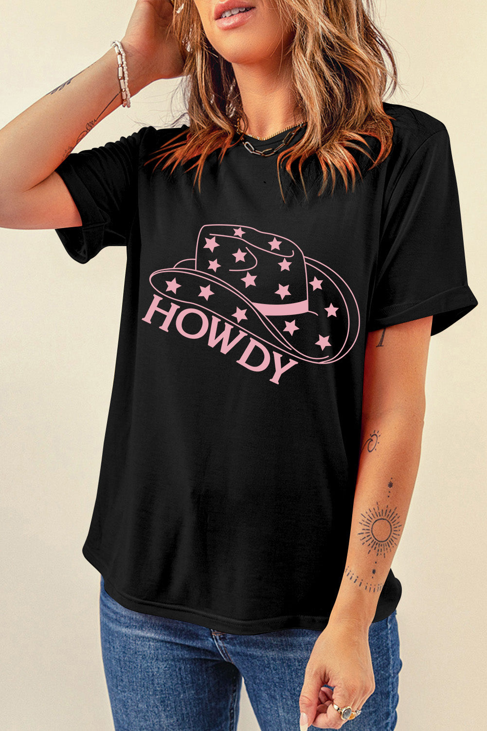 HOWDY Round Neck Short Sleeve T-Shirt - Charming Charlie