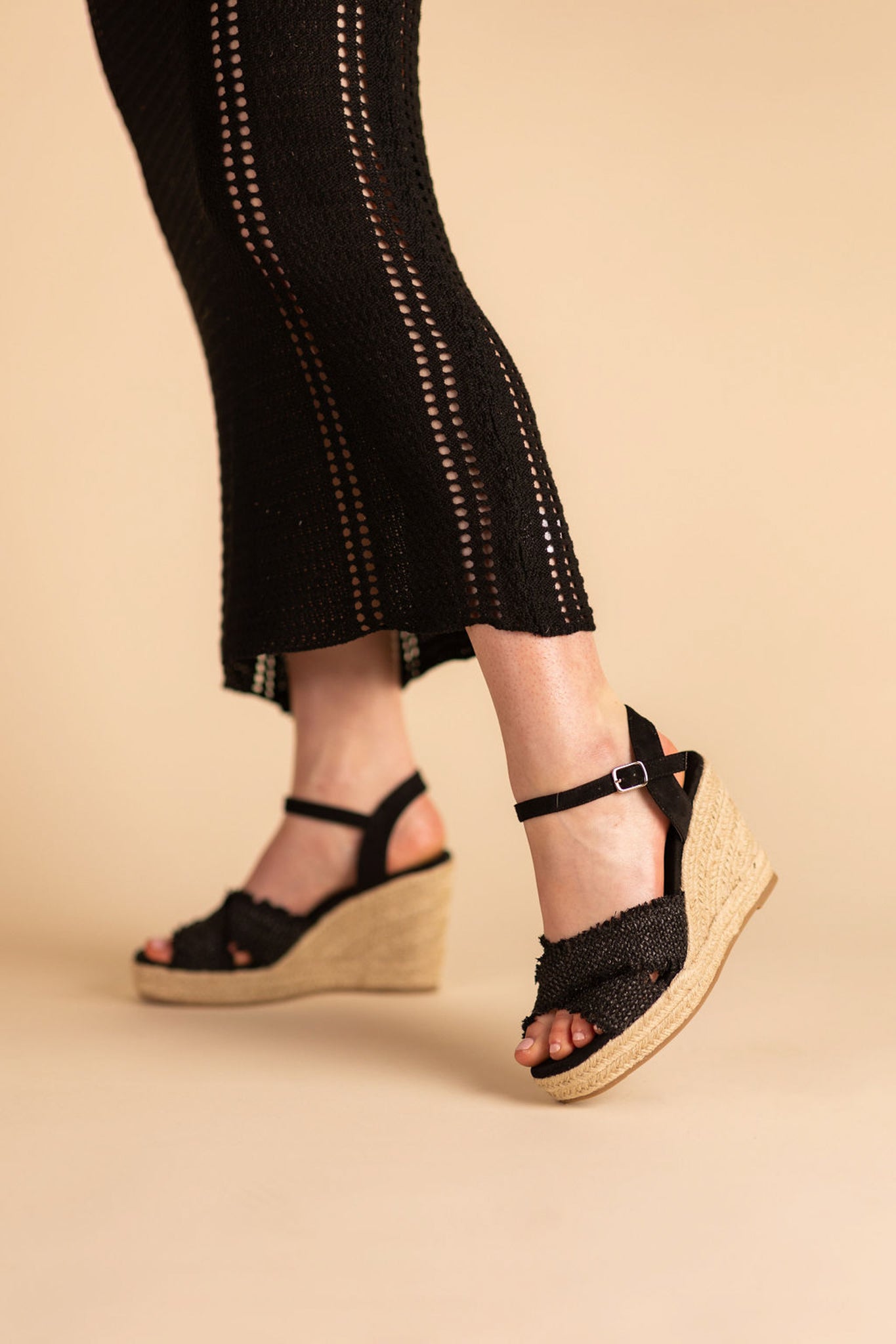 Elinor Wedge in Black - Charming Charlie