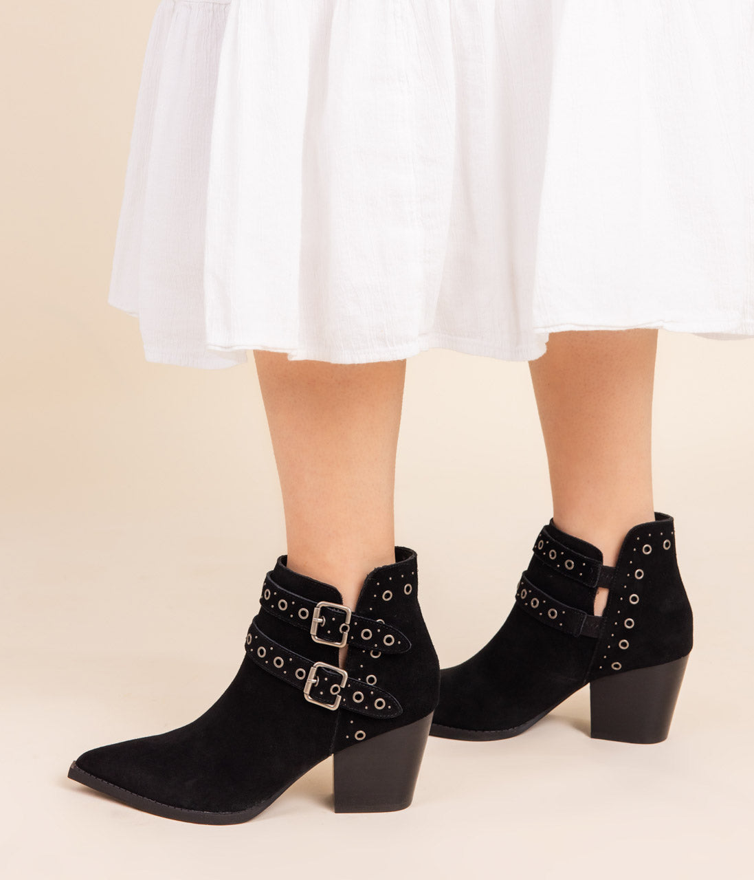 Elsa Leather Ankle Boot in Black - Charming Charlie