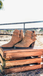 Elsa Leather Ankle Boot in Tan - Charming Charlie