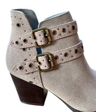 Elsa Leather Ankle Boot in Taupe - Charming Charlie