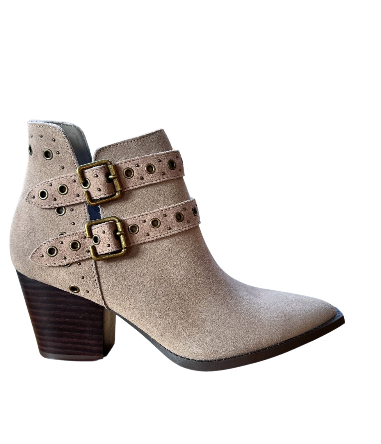 Elsa Leather Ankle Boot in Taupe - Charming Charlie
