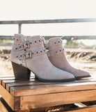 Elsa Leather Ankle Boot in Taupe - Charming Charlie