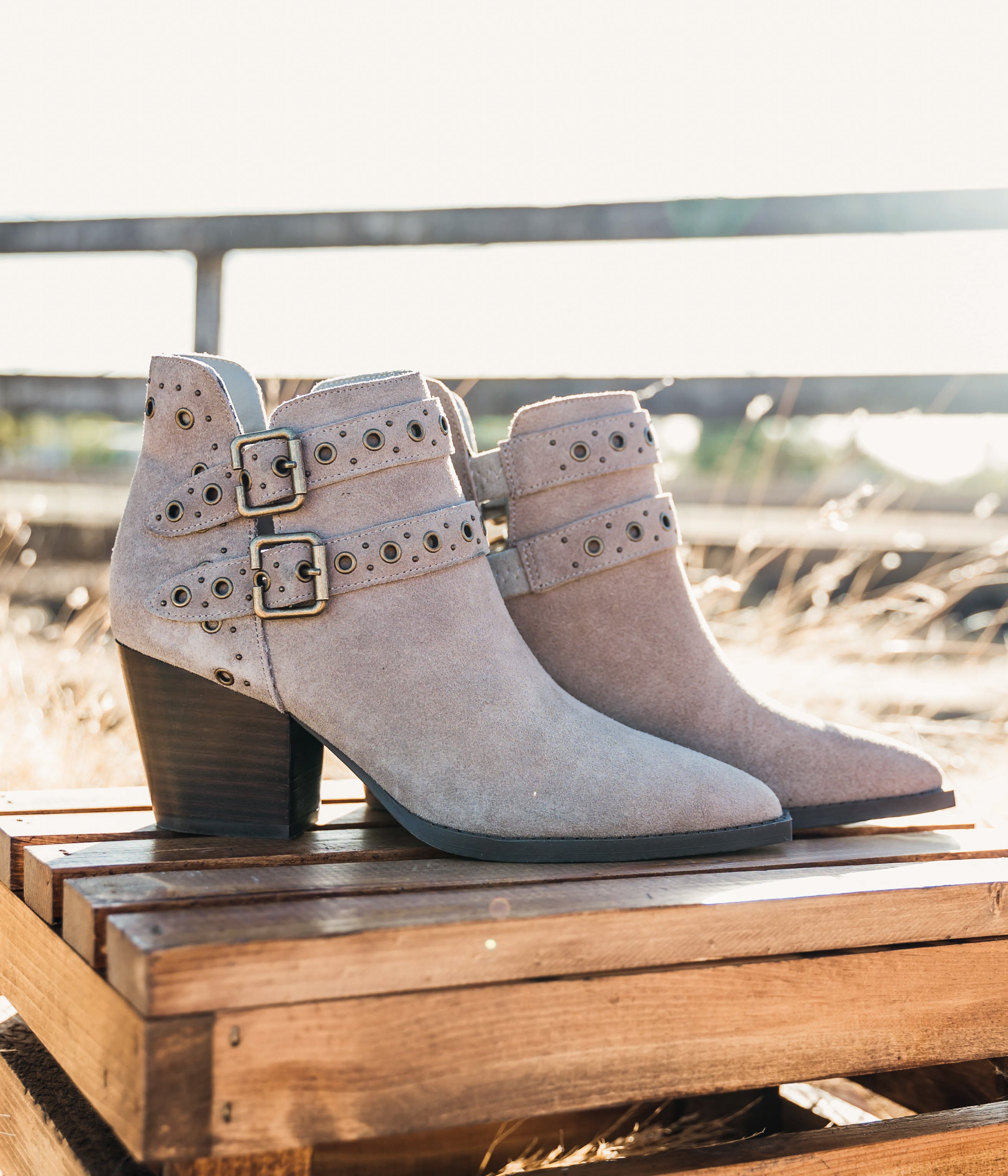 Elsa Leather Ankle Boot in Taupe - Charming Charlie