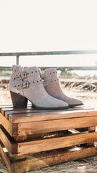 Elsa Leather Ankle Boot in Taupe - Charming Charlie