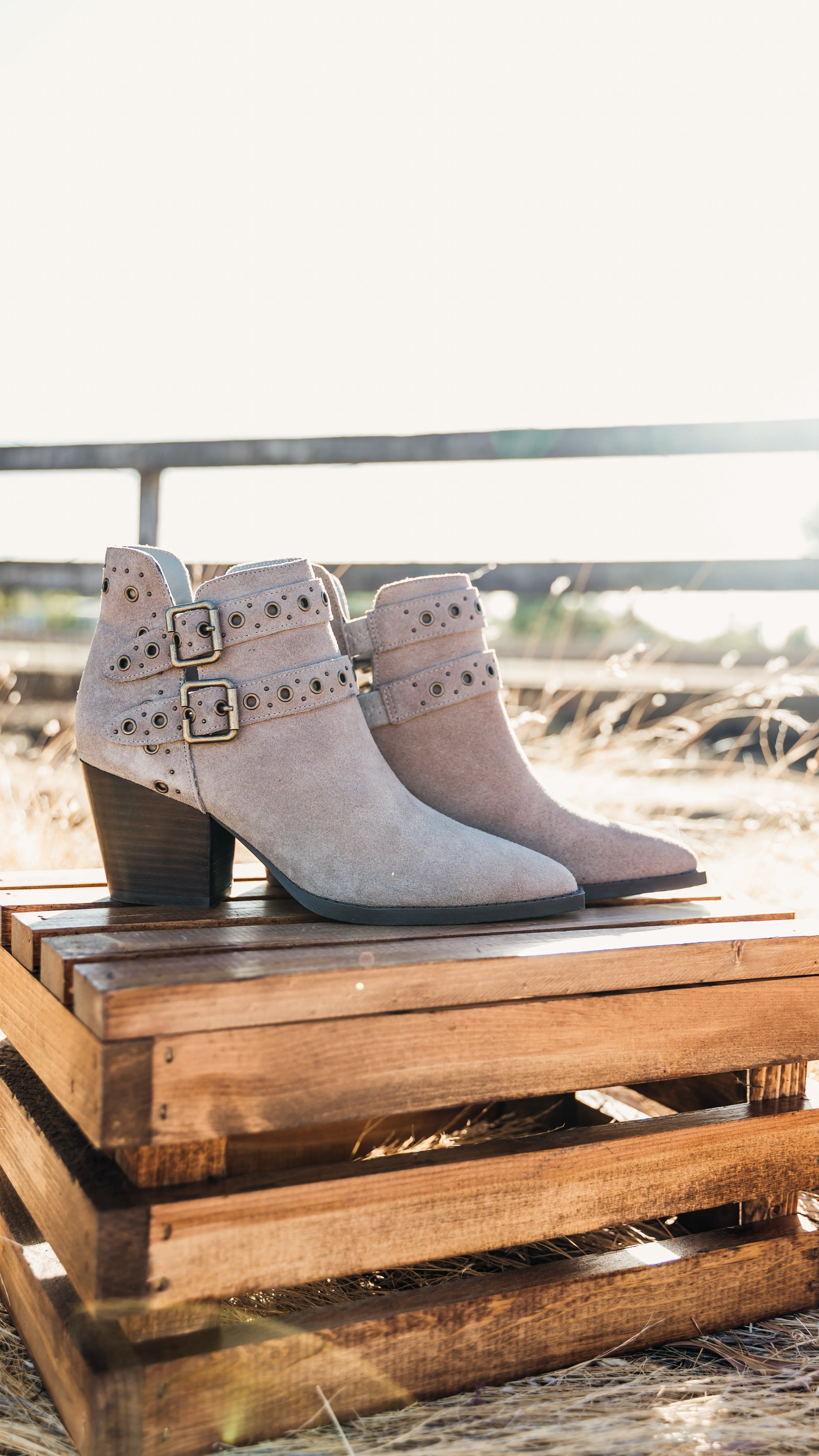 Elsa Leather Ankle Boot in Taupe - Charming Charlie