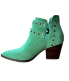 Elsa Leather Ankle Boot in Teal - Charming Charlie