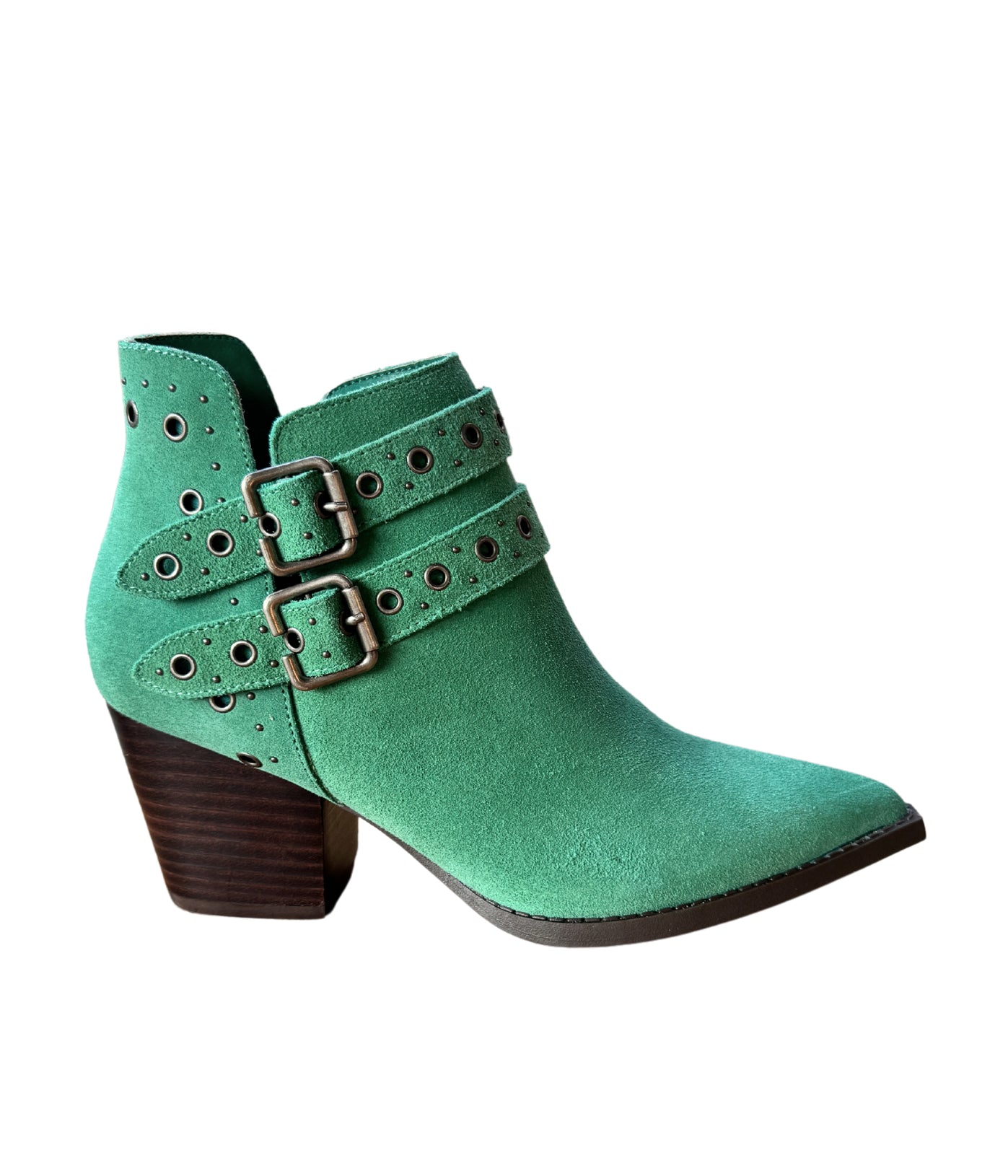 Elsa Leather Ankle Boot in Teal - Charming Charlie