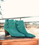 Elsa Leather Ankle Boot in Teal - Charming Charlie