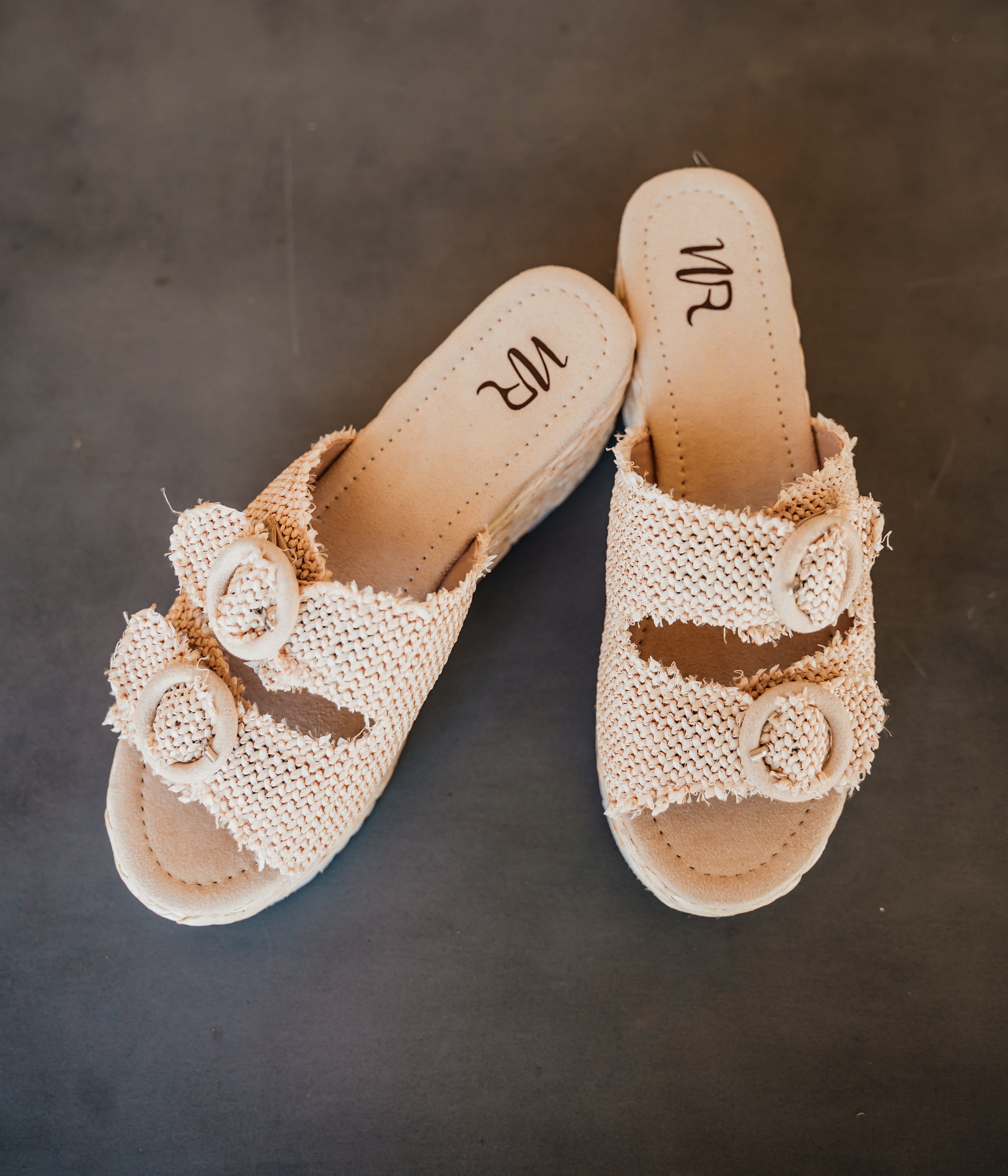 Eriwen Buckle Wedge in Cream - Charming Charlie