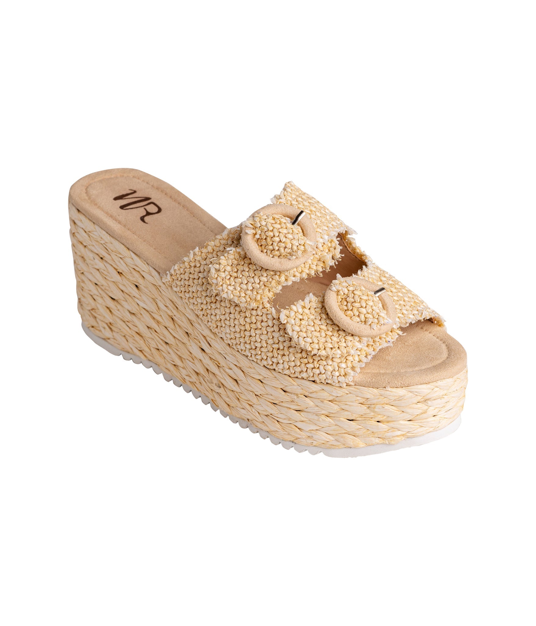Eriwen Buckle Wedge in Cream - Charming Charlie