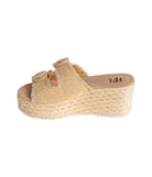 Eriwen Buckle Wedge in Cream - Charming Charlie