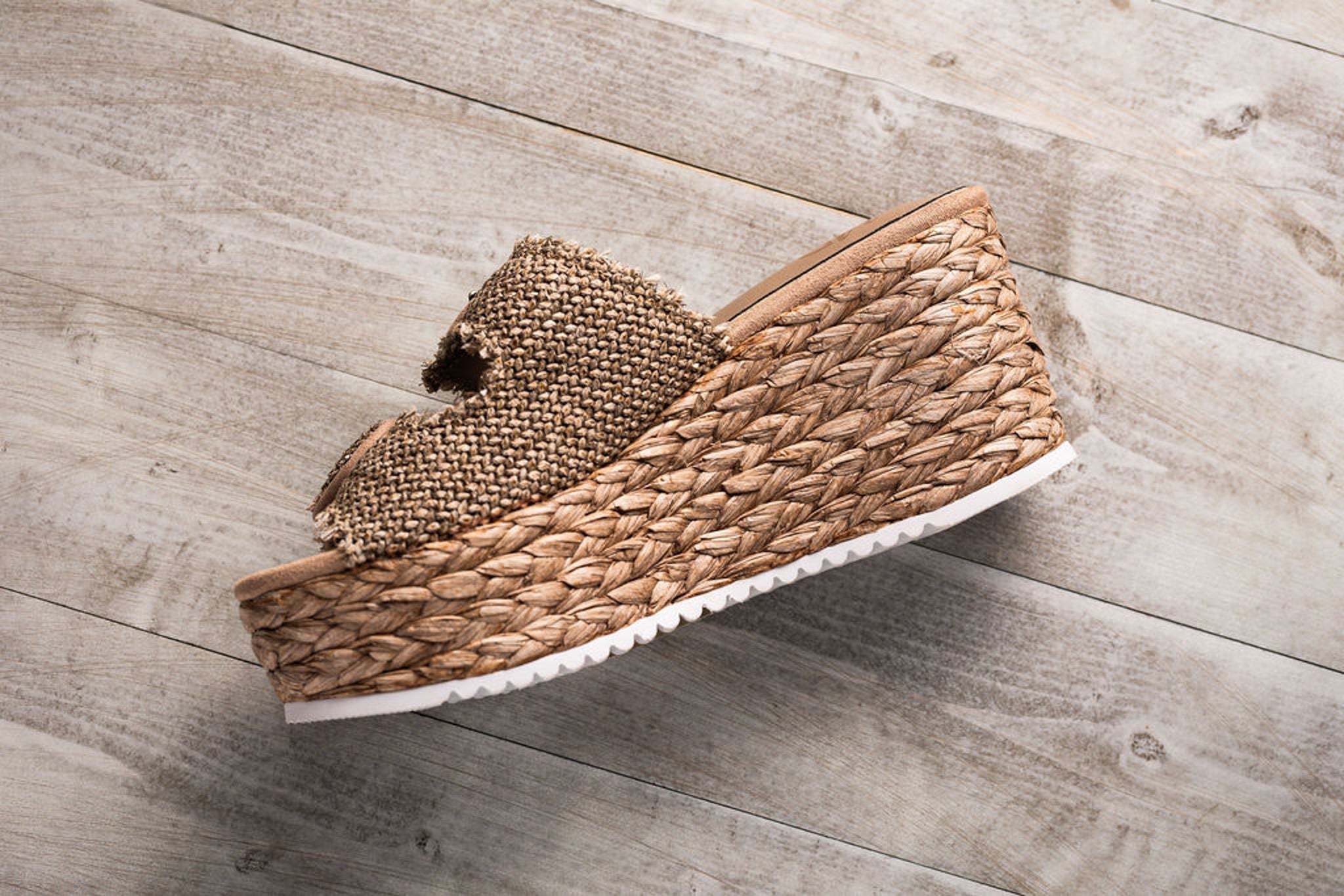 Eriwen Buckle Wedge in Taupe - Charming Charlie