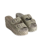 Eriwen Buckle Wedge in Teal - Charming Charlie