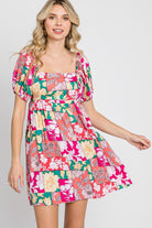GeeGee Floral Ruff Sleeve Mini Dress - Charming Charlie