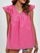 Ruched V-Neck Cap Sleeve Blouse - Charming Charlie