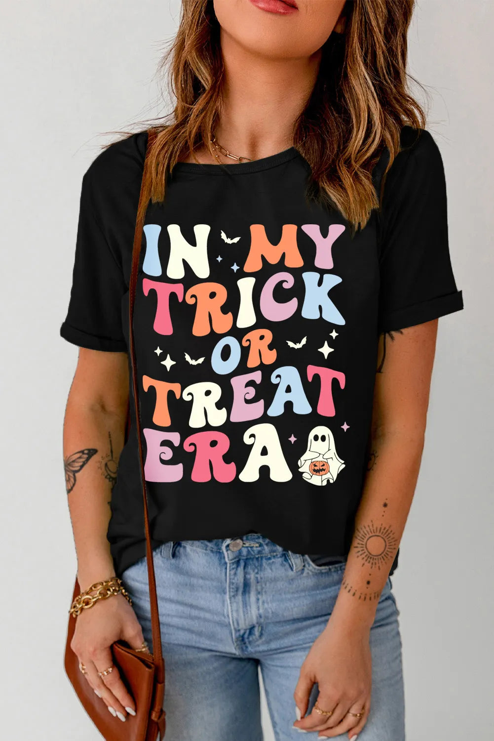 Letter Graphic Round Neck Short Sleeve T-Shirt - Charming Charlie