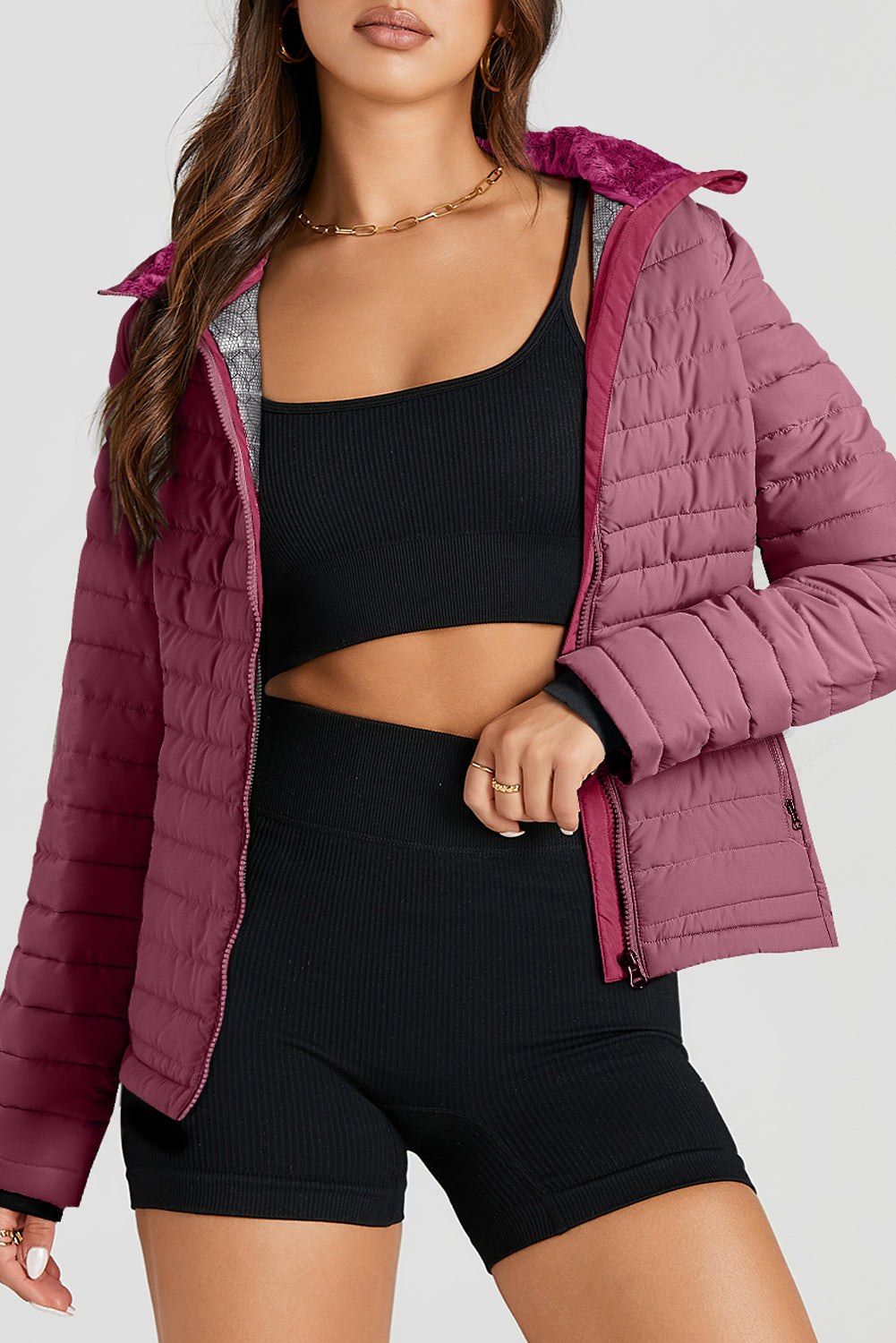 Turtleneck Zip Up Long Sleeve Jacket - Charming Charlie