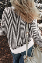 Striped Round Neck Long Sleeve Sweater - Charming Charlie