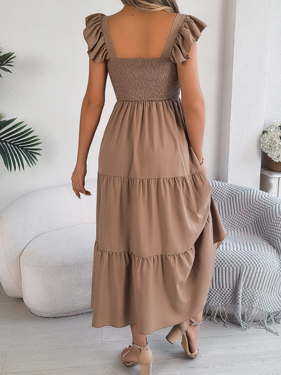 Smocked Square Neck Cami and Shorts Set main image 0