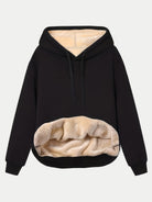 Drawstring Long Sleeve Hoodie with Kangaroo Pocket - Charming Charlie