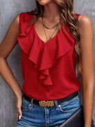 Ruffled V-Neck Tank - Charming Charlie
