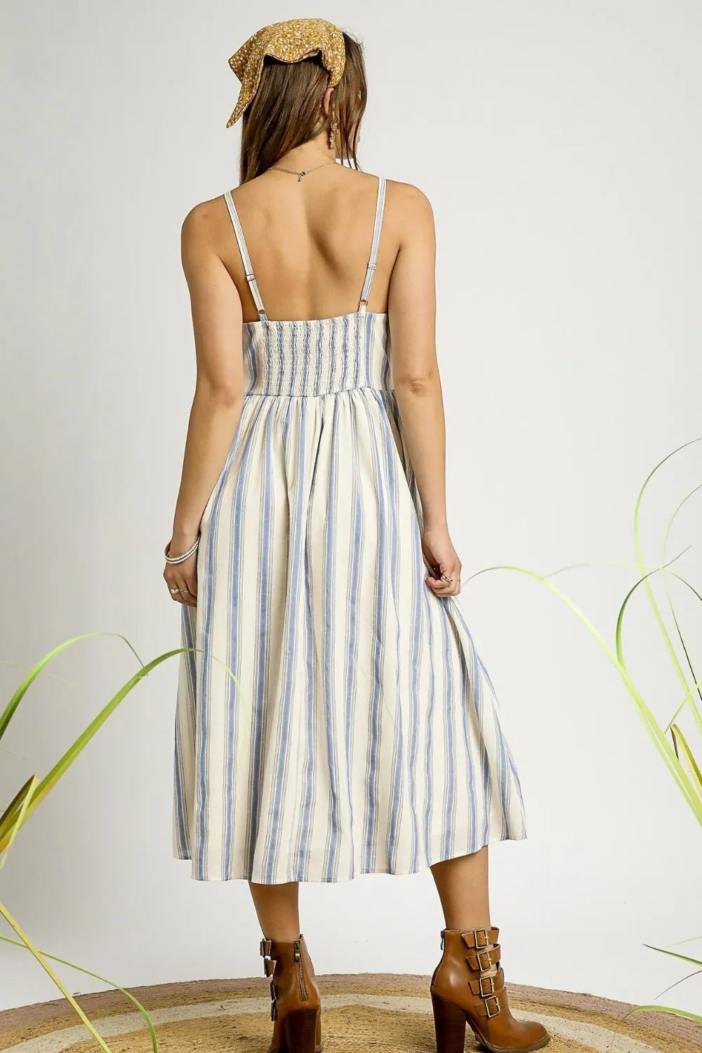 Umgee Striped Colorful Embroidered Trim Cami Dress  Charming Charlie