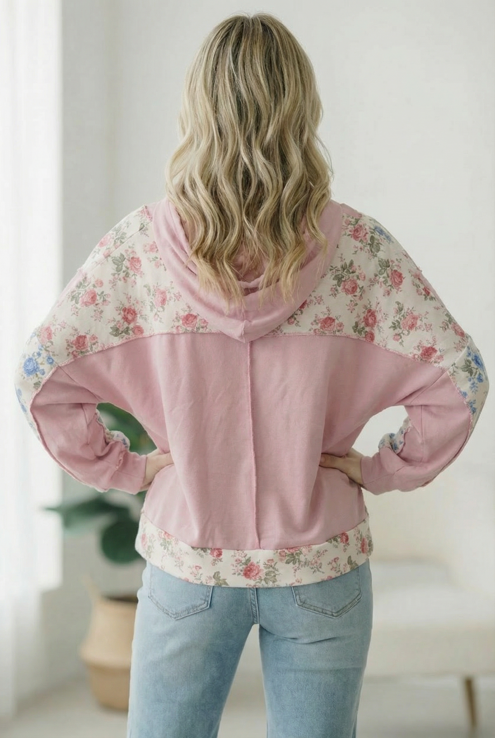 Sweet Spring Blossoms Color Block Hoodie - Charming Charlie