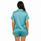 Here's the Deal, Teal Satin Pajama Short Set - Charming Charlie