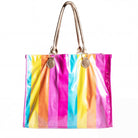 Sunset Stripes Multi Purpose Tote Bag - Stylish PU Leather Bag - Charming Charlie