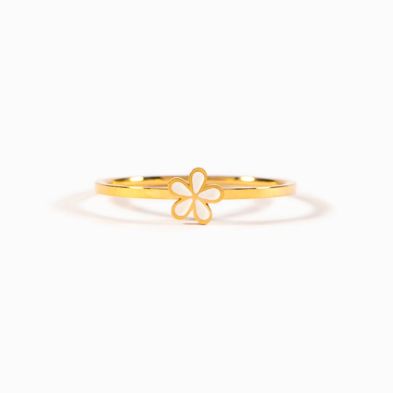 925 Sterling Silver Enamel Flower Ring - Charming Charlie